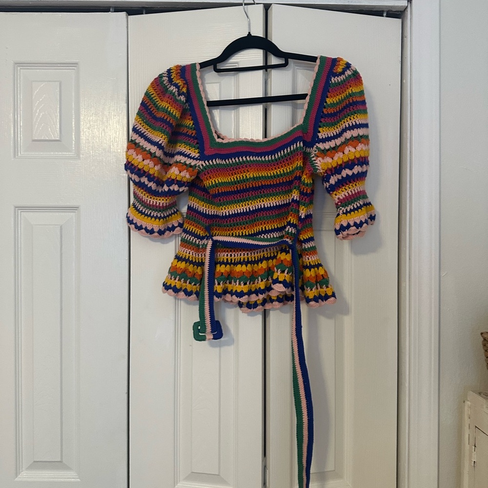 FARM Rio Multicolor Crochet Blouse - Picture 3 of 4